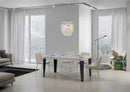 Tavolo Allungabile 120/380x90 cm Flame Premium Bianco Frassino Gambe Antracite      