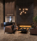 Camino a Vapore Elettrico da Incasso Invapo Inside C2200 con Ricarica Automatica Effetto Fiamma 3D in Acciaio Nero      