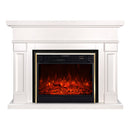 Camino Elettrico da Pavimento 102x136x33 cm Effetto Fiamma 1950W Riga & Richi Panna