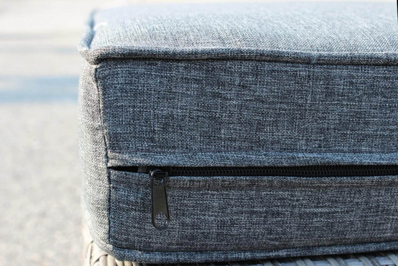 Salotto Angolare Argentina con Cuscini in Wicker Grigio