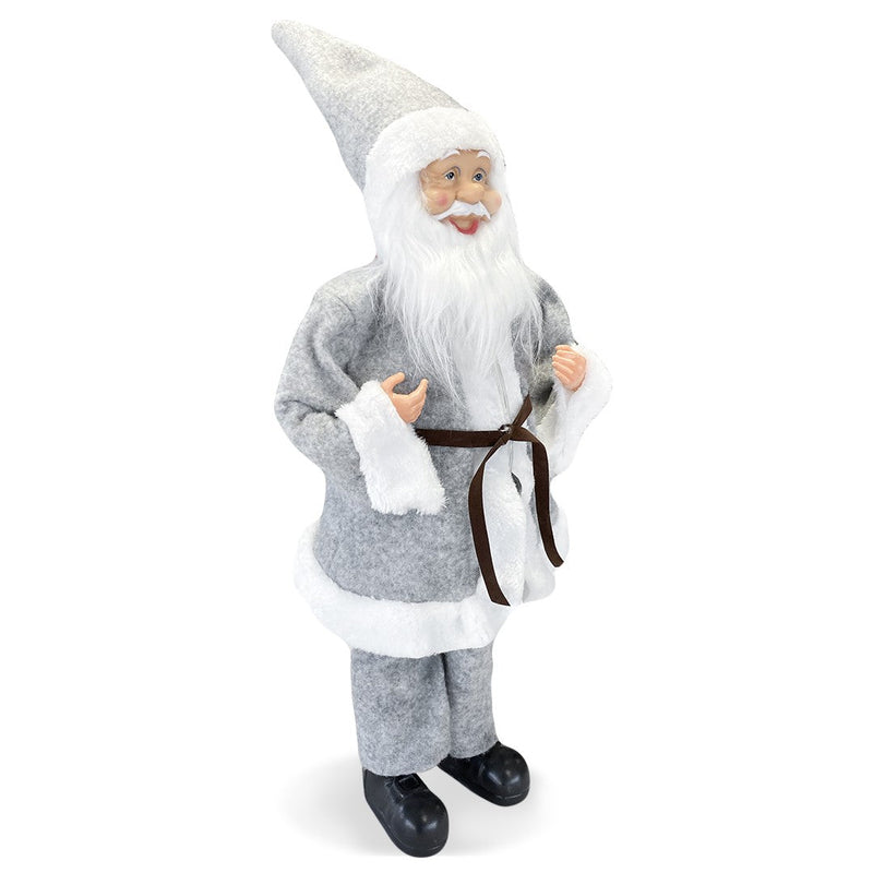 Pupazzo Babbo Natale H50 cm con Minilucciole Grigio