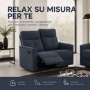 Divano 2 Posti 132x96x103 cm Recliner Manuale 2 Posti in Tessuto Tortora Grigio     