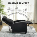Poltrona Relax Reclinabile Manualmente 69x88x101 cm in Tessuto Effetto Lino Nero  