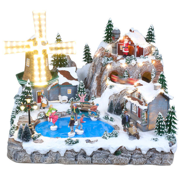 online Villaggio Natalizio 49x44x35 cm in Resina con Musica e Luci