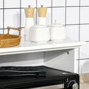 Mobile Cucina per Microonde 60x40x122,5 cm con Cassetto e Armadietto 2 Ante in MDF Bianco  