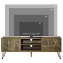 Mobile TV 150x39x50,8 cm Max 55” in Legno e Acciaio Legno e Oro