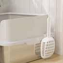 Lettiera per Gatti con Bordi Rialzati 60x40x28 cm in Acciaio Inox e PP Grigio Chiaro   