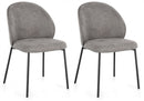 Set 2 Sedie 54x60x83 cm Wendy in Tessuto Nero e Grigio Scuro