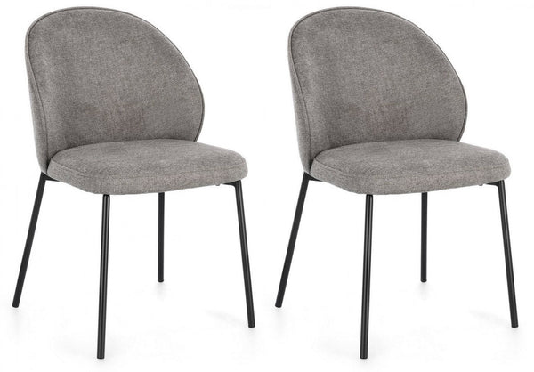 Lot de 2 chaises Wendy 54x60x83 cm en tissu noir et gris foncé acquista