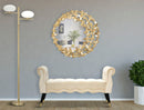 Specchio Glam Butterfly Wind Ø81,5x3,5 Misura Specchio Ø55 cm in Ferro Oro