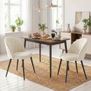 Set di 2 Sedie Sala da Pranzo 52x55x79 cm con Schienale a Conchiglia e Gambe in Metallo Rivestite in Velluto Crema      