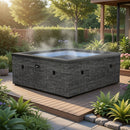 Piscina Spa Vasca Semi-Rigida 180x180x70 cm 6 Posti Riscaldamento Integrato Struttura in Schiuma NetSpa Celestia Grigio Screziato