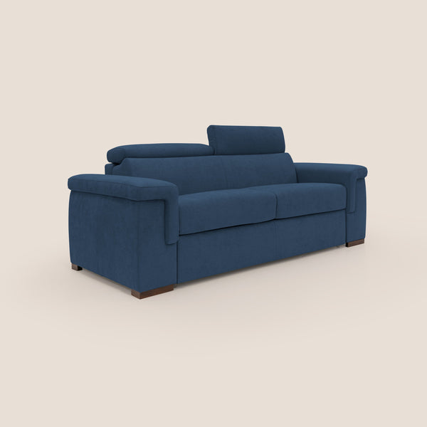 Canapé lit 3 places 240x100x95 cm en tissu bleu sconto