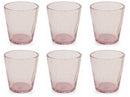 Set 6 Bicchieri Ø9x10 cm in Vetro Soffiato Villa d'Este Home Tivoli Cancun Rosa