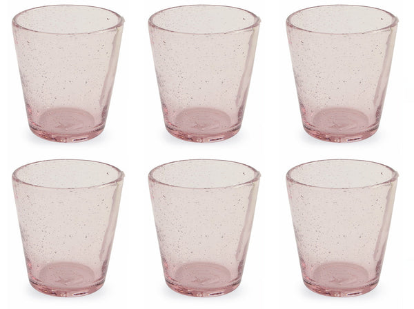 acquista Set de 6 Verres Ø9x10 cm en Verre Soufflé VdE Tivoli 1996 Cancun Rose