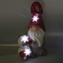 Gnomo resina con sfere e led rosso cm 23,5x17xh42