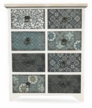 Mobile 8 Cassetti 65x37x81 cm in Legno Soriani Bianco Anticato