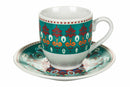 Set 6 Tazzine Caffè con Piattino in Porcellana Villa d'Este Home Tivoli Shiraz