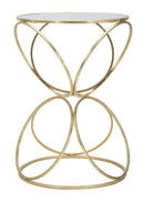 Tavolinetto Circly Ø42x61 cm in Ferro e Specchio Oro e Argento