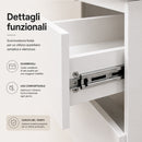 Mobile Bagno Sospeso Otranto 81x46x50 cm con Lavabo Specchio e 2 Cassetti in Truciolato e MDF Bianco      