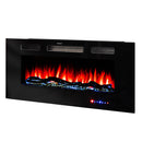 Camino Elettrico da Incasso 54,4x91,5x14 cm Effetto Fiamma 1500W Adeli Nero