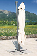 Ombrellone da Giardino Decentrato 3x3m in Alluminio Telo in Poliestere Mosini Jazz Grigio e Bianco