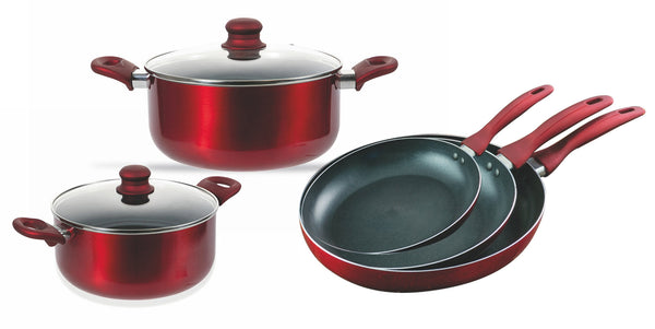 acquista Batterie de cuisine 7 pièces en aluminium antiadhésif induction VdE Tivoli 1996 velours rouge