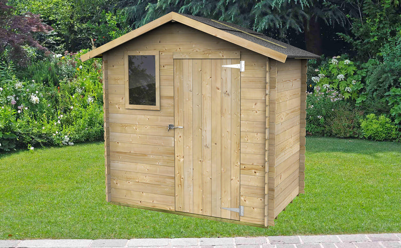 Casetta Box da Giardino per Attrezzi 198x130 cm con Porta Singola Cieca in Legno Grigio