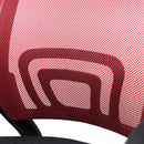 Sedia Poltrona Operativa da Ufficio in Tessuto Net Rossa