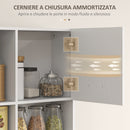 Mobile Dispensa da Cucina 80x35x180 cm 4 Armadietti 3 Ripiani e 1 Cassetto in Legno Bianco  
