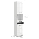 Mobile a Colonna per Bagno 37x32,5x170 cm in MDF Bianco