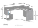 Scrivania Angolare a Giorno 182x160x60x92,5h cm Esse Rovere Wotan  