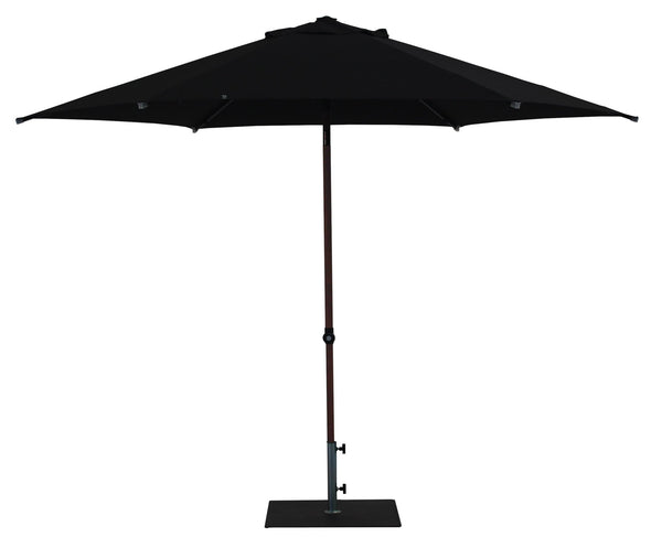 Ombrellone da Giardino Ø3 m Palo Ø38 mm in Alluminio Effetto Legno Tessuto Olefin Trend Wood Nero prezzo