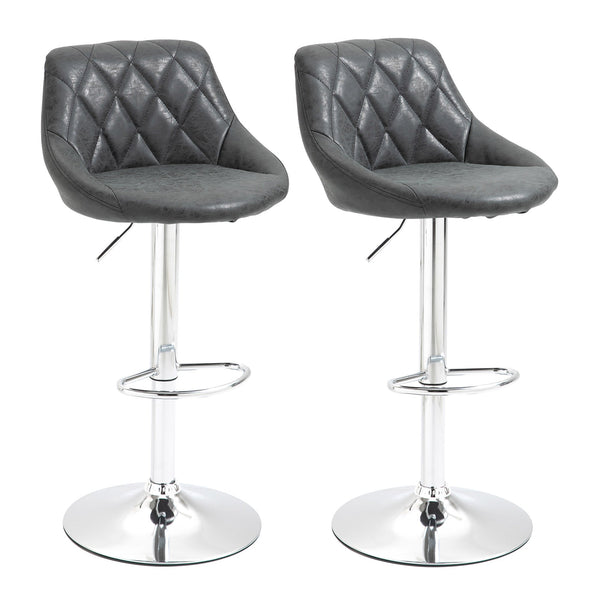 acquista Lot de 2 Tabourets de Bar 51,5x48x83-104 cm en Simili Cuir Noir