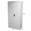 Armadietto 2 Ante 4 Ripiani 90x180x40 cm in Acciaio per Casa e Ufficio Grigio Chiaro