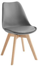 Set 4 Sedie 52x48,5x82 cm in Similpelle e Legno di Faggio Tommy Grigie