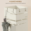 Portaombrelli Moderno 15,5x15,5x49 cm con Raccogligocce e Ganci in Metallo Beige      