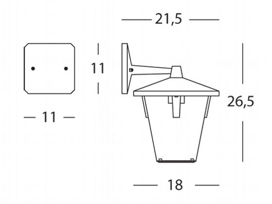 Applique da Esterno in Basso Sovil Eureka Nero