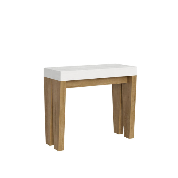 acquista Consolle Allungabile 90-300x40x77 cm in Nobilitato Bianco e Marrone
