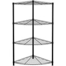 Scaffale Angolare 4 Ripiani 44x44x117 cm in Metallo Ford Nero