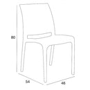 Sedia da Giardino Volga 46x54x80 h cm in Polipropilene Taupe