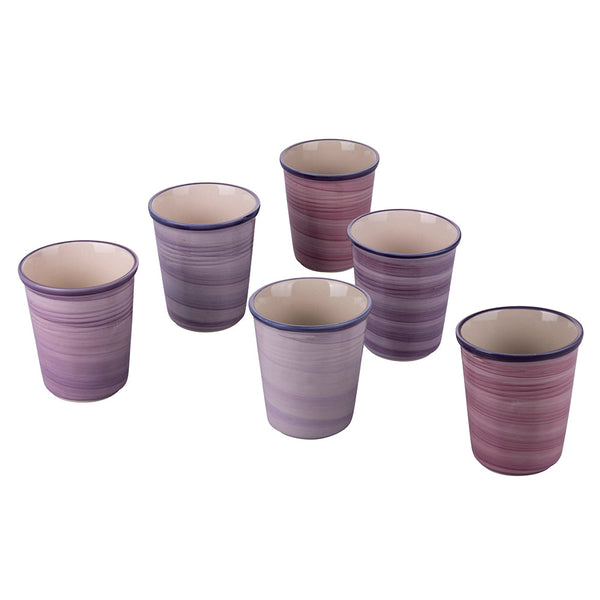 sconto Lot de 6 Verres à Eau Baita Provence en Céramique Villa d'Este Home Tivoli Rose