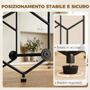 Portabottiglie Design Geometrico a Nido d'Ape in Metallo Nero      