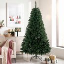 Albero di Natale Artificiale 98x98x180 cm con 888 Rami Ignifughi e Base Pieghevole in Metallo Verde      