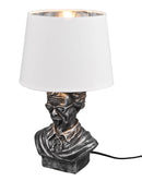Lampada da Tavolo da Interno Attacco E14 in Ceramica Argento anticato