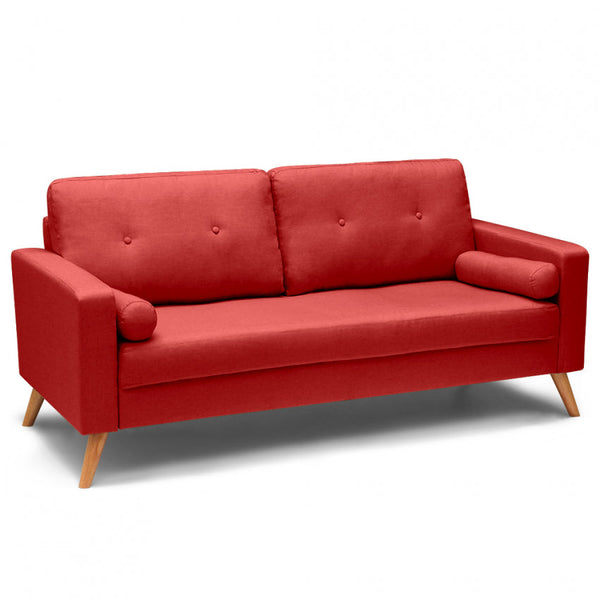 online Canapé 3 places 181x79x84 cm en tissu rouge