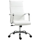 Sedia da Ufficio Ergonomica Funzione Dondolo 54x62x104-114 cm in Finta Pelle Bianco 