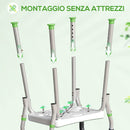 Sgabello Doccia ad Altezza Regolabile 52x45x57-69 cm con Braccioli e Piedini Antiscivolo in Alluminio e HDPE Verde      
