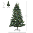 Albero di Natale Artificiale Innevato 180 cm 1077 Rami con Pigne  Pino Verde