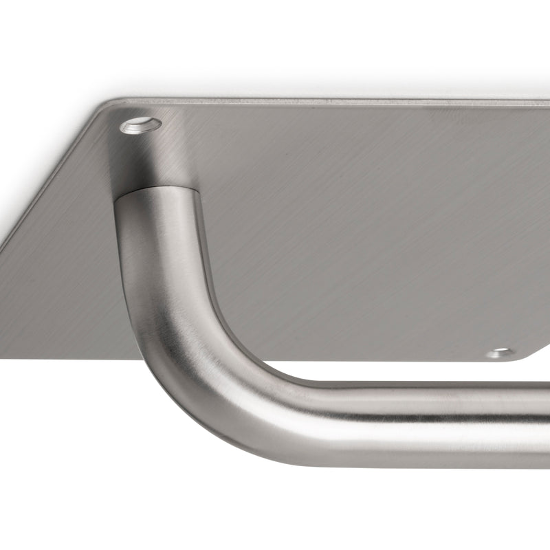 Coppia di Maniglie con Piastra 17 x 17 cm per Porte Interne Acciaio Inossidabile Emuca